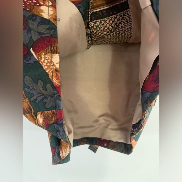 VTG Talbots Funky Vest Hippie Boho Floral Pattern Birds Multi Color Size P S - Picture 6 of 10